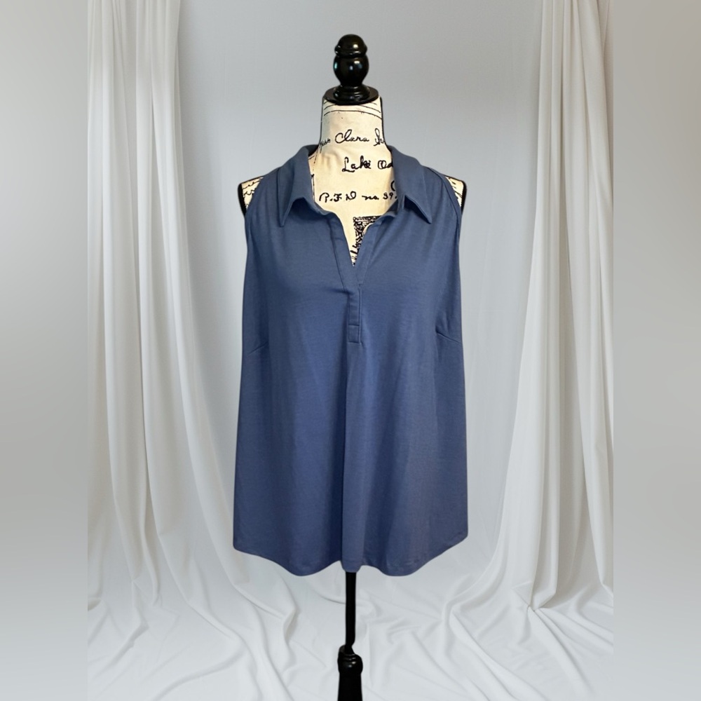 Venezia Vintage 2000s Y2K Stylish Blue Halter Top Plus Size 26/28